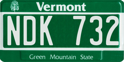 VT license plate NDK732