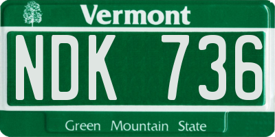 VT license plate NDK736