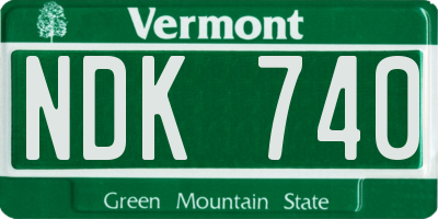 VT license plate NDK740