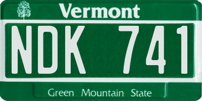 VT license plate NDK741