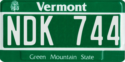 VT license plate NDK744
