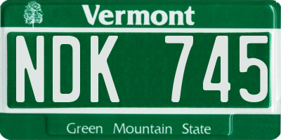 VT license plate NDK745