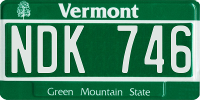 VT license plate NDK746