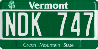 VT license plate NDK747