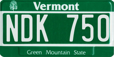VT license plate NDK750
