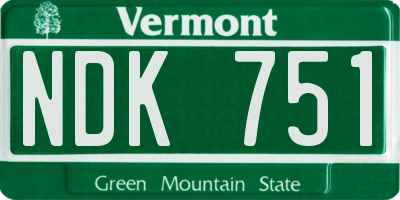 VT license plate NDK751