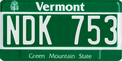 VT license plate NDK753