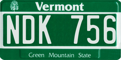 VT license plate NDK756