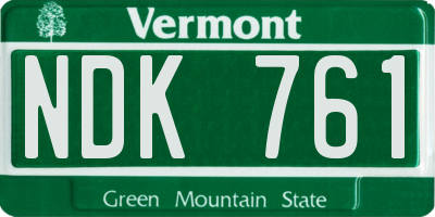 VT license plate NDK761