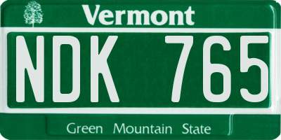 VT license plate NDK765