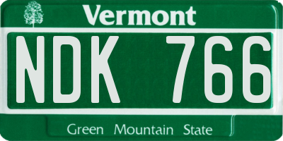 VT license plate NDK766