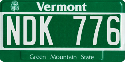VT license plate NDK776