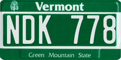 VT license plate NDK778