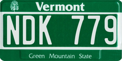 VT license plate NDK779
