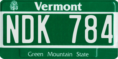 VT license plate NDK784