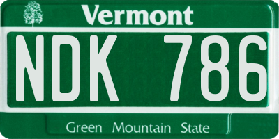 VT license plate NDK786