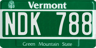 VT license plate NDK788