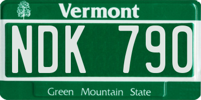 VT license plate NDK790