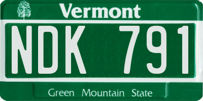 VT license plate NDK791