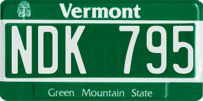 VT license plate NDK795