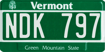 VT license plate NDK797
