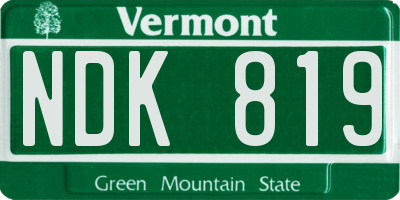 VT license plate NDK819