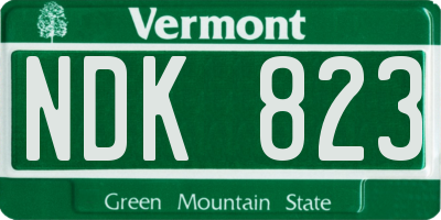 VT license plate NDK823