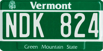 VT license plate NDK824