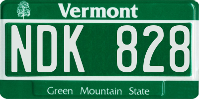VT license plate NDK828