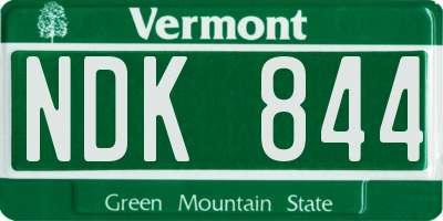 VT license plate NDK844