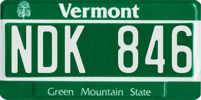 VT license plate NDK846
