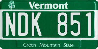 VT license plate NDK851
