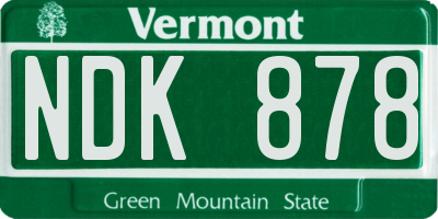 VT license plate NDK878