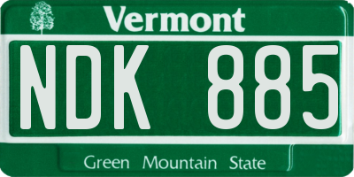 VT license plate NDK885