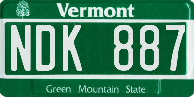 VT license plate NDK887