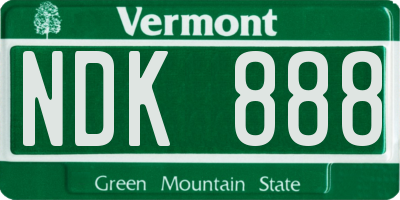 VT license plate NDK888