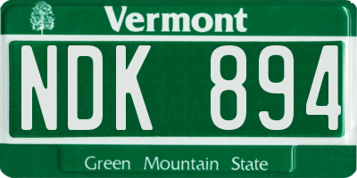 VT license plate NDK894