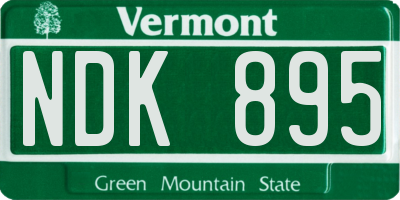VT license plate NDK895