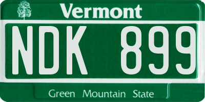 VT license plate NDK899