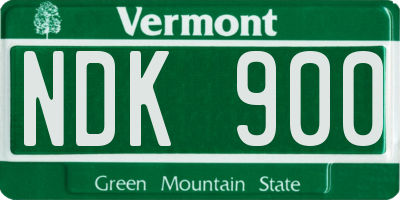 VT license plate NDK900