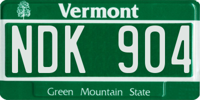 VT license plate NDK904
