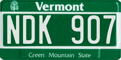 VT license plate NDK907