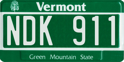 VT license plate NDK911