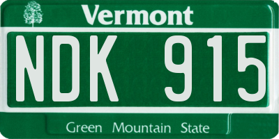 VT license plate NDK915