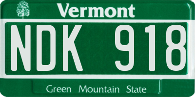 VT license plate NDK918