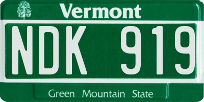 VT license plate NDK919