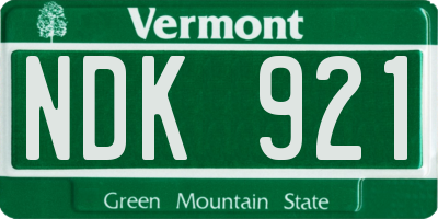 VT license plate NDK921