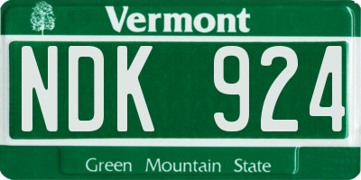 VT license plate NDK924