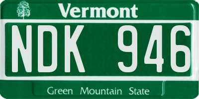 VT license plate NDK946