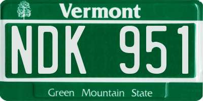 VT license plate NDK951